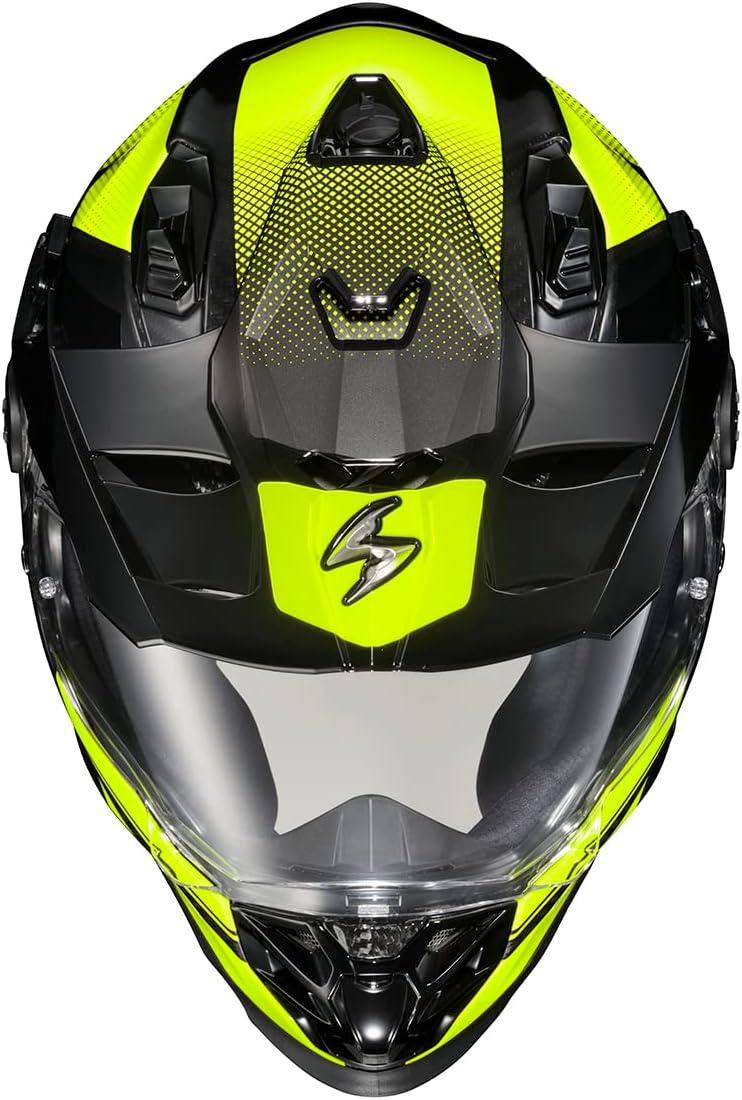 ScorpionEXO XT9000 Full Face Carbon Fiber Adventure Motorcycle Helmet with Pinlock Ready Shield Bluetooth Ready Speaker Pockets DOT ECE Trailhead (Hi-Vis – Medium)(Trailhead Hi-vis)