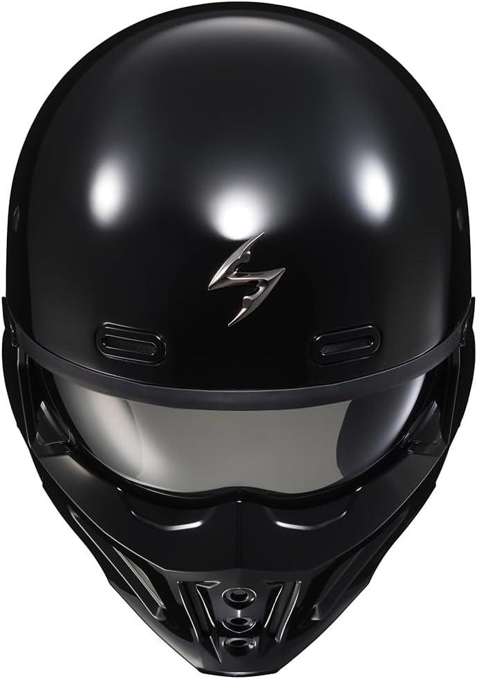 ScorpionEXO Covert X Open Face Half Shell 3/4 Mode Motorcycle Helmet Comm Ready Speaker Pockets DOT(Solid Gloss Black)