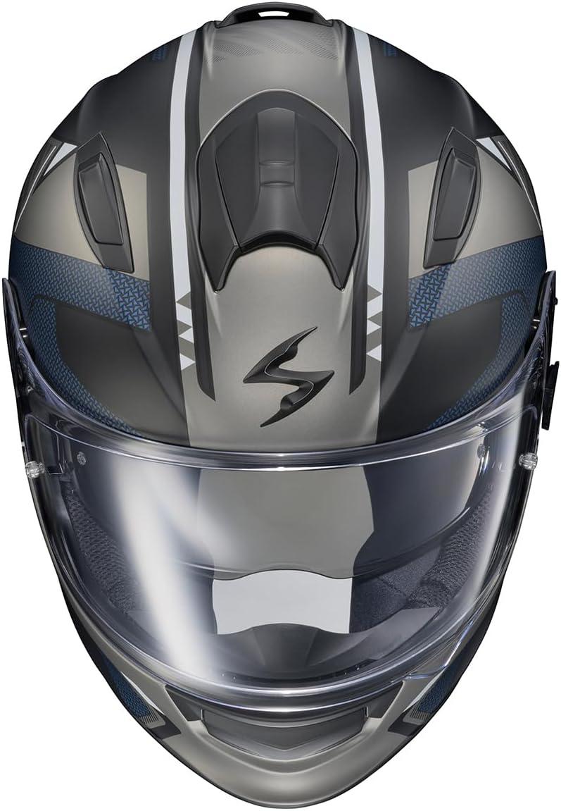ScorpionEXO Ryzer Full Face Motorcycle Helmet with Pinlock Ready Shield with Integrated Speaker Pockets DOT ECE Approved Edge (Dark Grey – Small)(Switch Phantom)