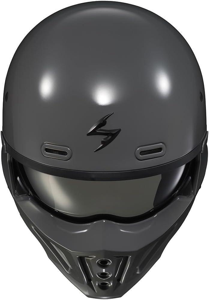 ScorpionEXO Covert X Open Face Half Shell 3/4 Mode Motorcycle Helmet Comm Ready Speaker Pockets DOT(Solid Grey)