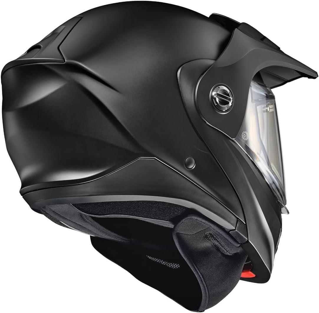 ScorpionEXO AT960 Cold Weather Adventure Snowmobile Modular Helmet Electric Shield with Breath Box and Bluetooth Ready Speaker Pockets Topographic (Hi-Viz Orange – Large)(Matte Black)