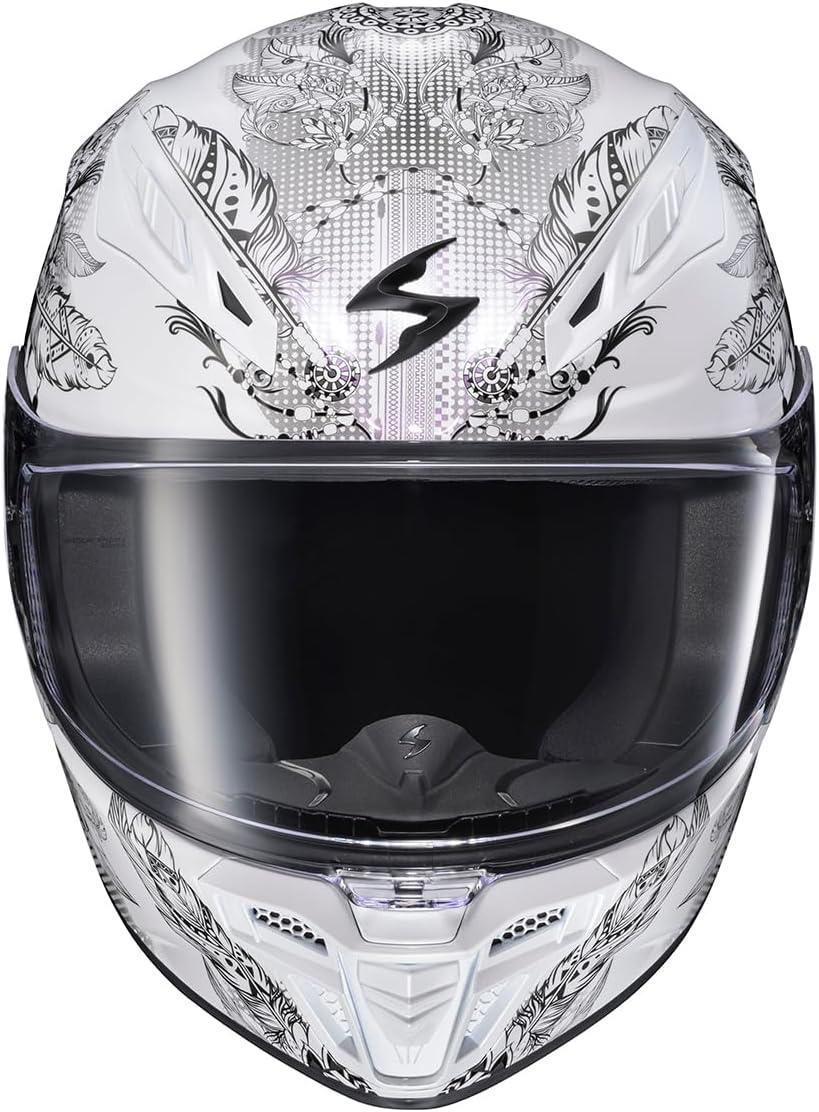 ScorpionEXO R430 Full Face Street Motorcycle Helmet with Bluetooth Ready Speaker Pocketss DOT/SNELL Approved Paradox (Phantom – Small)(Manitou White)