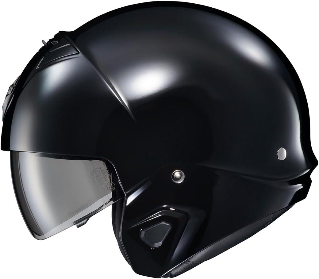ScorpionEXO Covert 2 Open Face 3/4 Full Mode Motorcycle Helmet Bluetooth Ready Speaker Pockets Interchangeable Mouth Cover DOT Approved Solid (Cement Grey – X-Large)(Gloss Black)