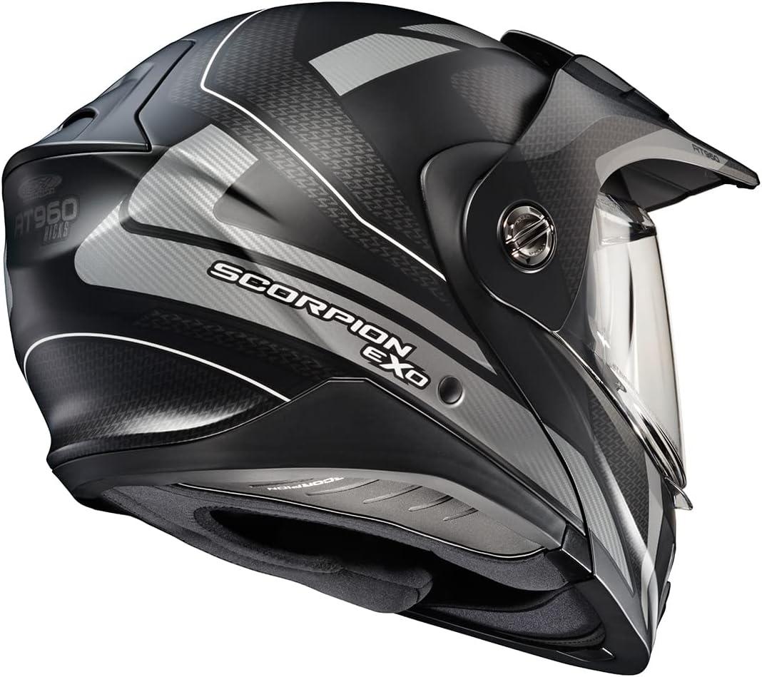 ScorpionEXO AT960 Modular Adventure Street Motorcycle Helmet with Bluetooth Ready Speaker Pockets DOT ECE Approved Monk (Black/Red – Small)(Hicks Phantom)