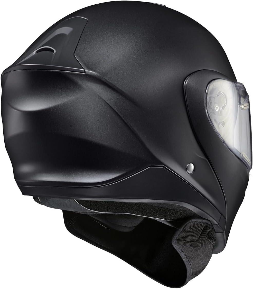 ScorpionEXO GT930 Cold Weather Adventure Snowmobile Modular Helmet Electric Shield with Breath Box and Bluetooth Ready Speaker Pockets Modulus (Black/Blue – Small)(Matte Black)