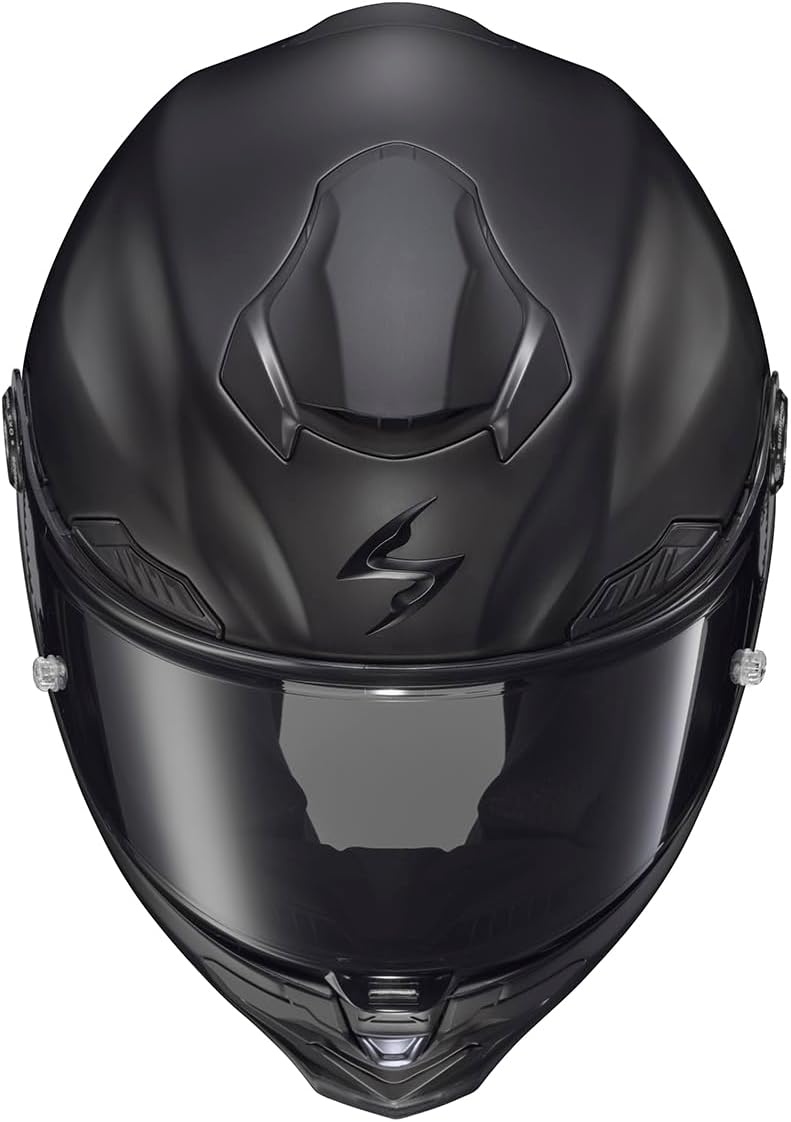 ScorpionEXO Apex Warp Full Face Motorcycle Helmet with Pinlock Ready Shield Adjustable Race Spoiler Bluetooth Ready Speaker Pockets FIM #2 DOT ECE Solid (White – Large)(Matte Black)