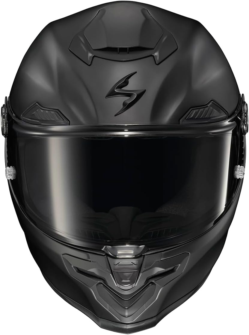 ScorpionEXO Apex Warp Full Face Motorcycle Helmet with Pinlock Ready Shield Adjustable Race Spoiler Bluetooth Ready Speaker Pockets FIM #2 DOT ECE Solid (White – Large)(Matte Black)