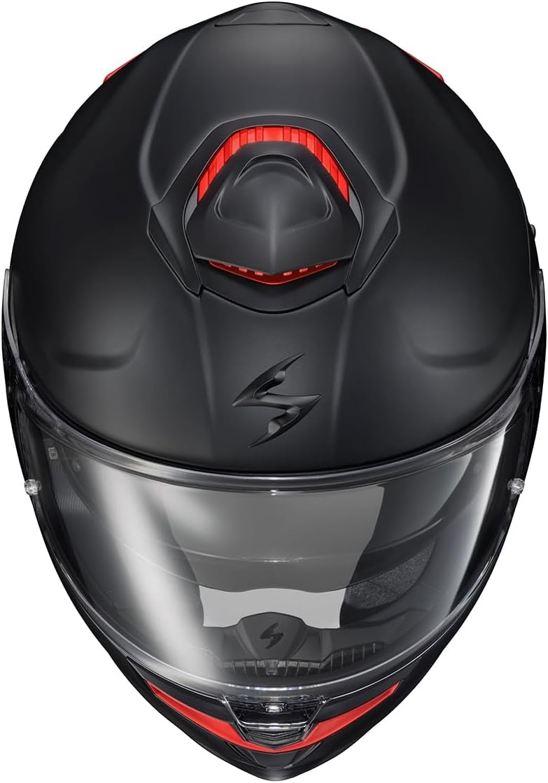 ScorpionEXO Eclipse Full Face Motorcycle Helmet with Pinlock Ready Shield – Bluetooth Ready Speaker Pockets Apex Series Pivot (Phantom – Small)(Matte Black)