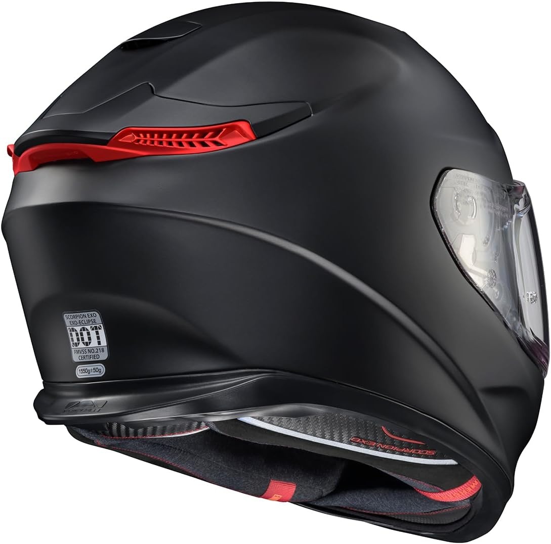 ScorpionEXO Eclipse Full Face Motorcycle Helmet with Pinlock Ready Shield – Bluetooth Ready Speaker Pockets Apex Series Pivot (Phantom – Small)(Matte Black)