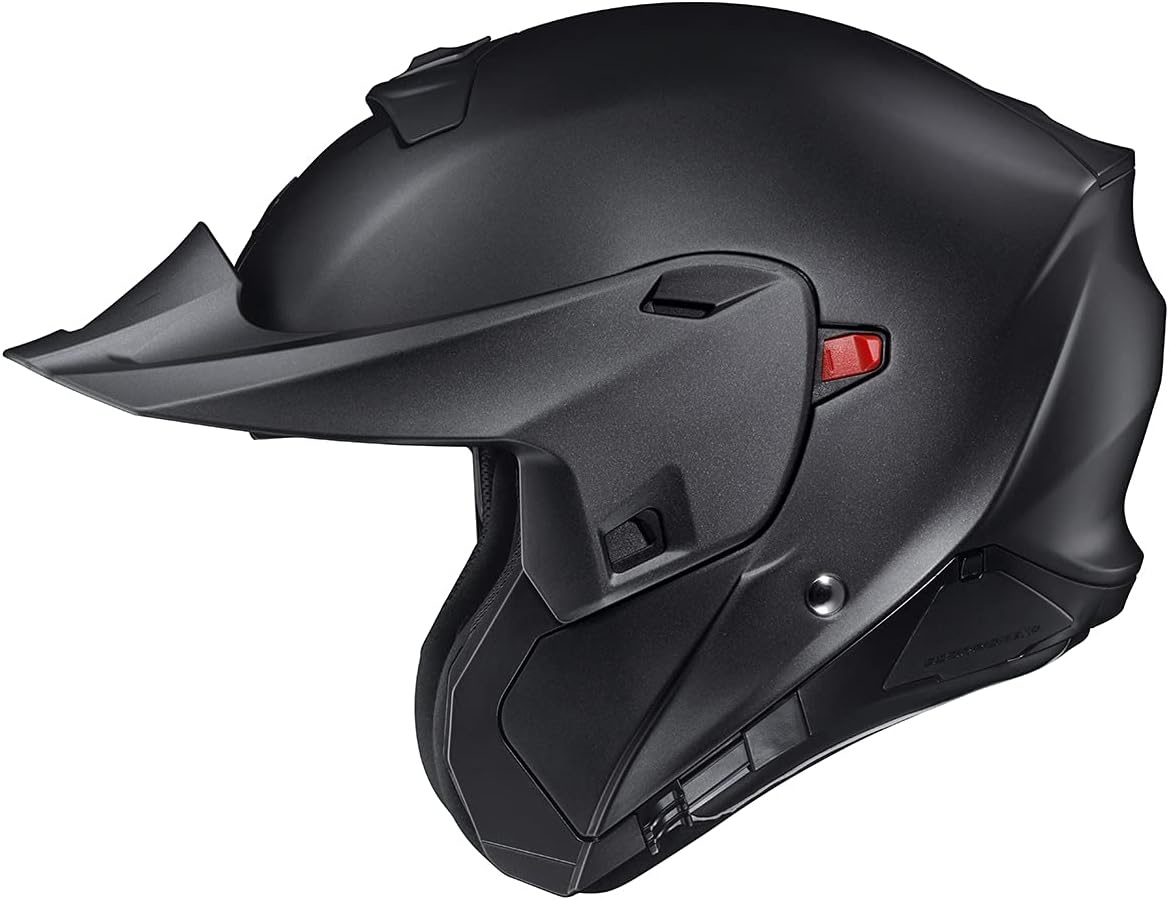ScorpionEXO GT930 Open Full Face Transformer Adult Motorcycle Helmet Bluetooth Ready Speaker Pockets DOT ECE P/J Approved Solid (Gloss Black – Medium)(Matte Black)