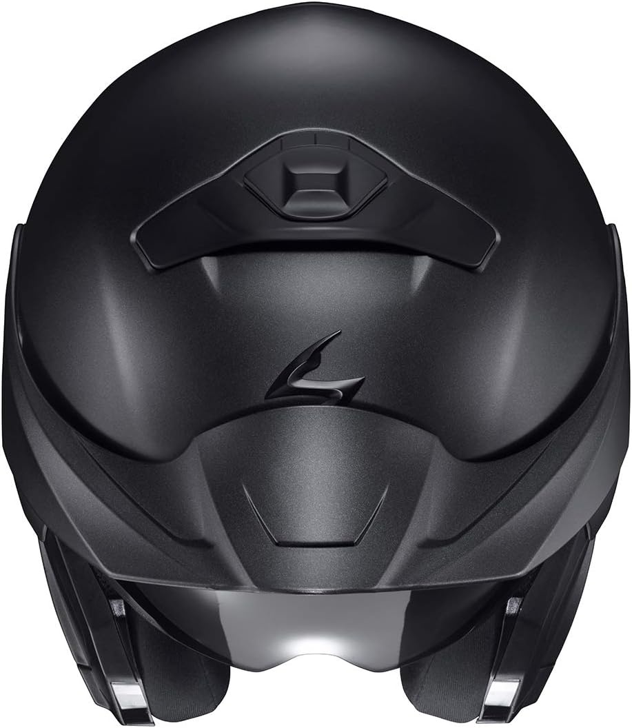 ScorpionEXO GT930 Open Full Face Transformer Adult Motorcycle Helmet Bluetooth Ready Speaker Pockets DOT ECE P/J Approved Solid (Gloss Black – Medium)(Matte Black)