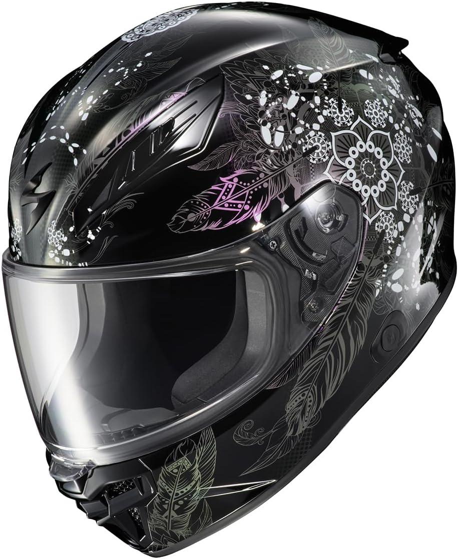 ScorpionEXO R430 Full Face Street Motorcycle Helmet with Bluetooth Ready Speaker Pocketss DOT/SNELL Approved Paradox (Phantom – Small)(Manitou Black)