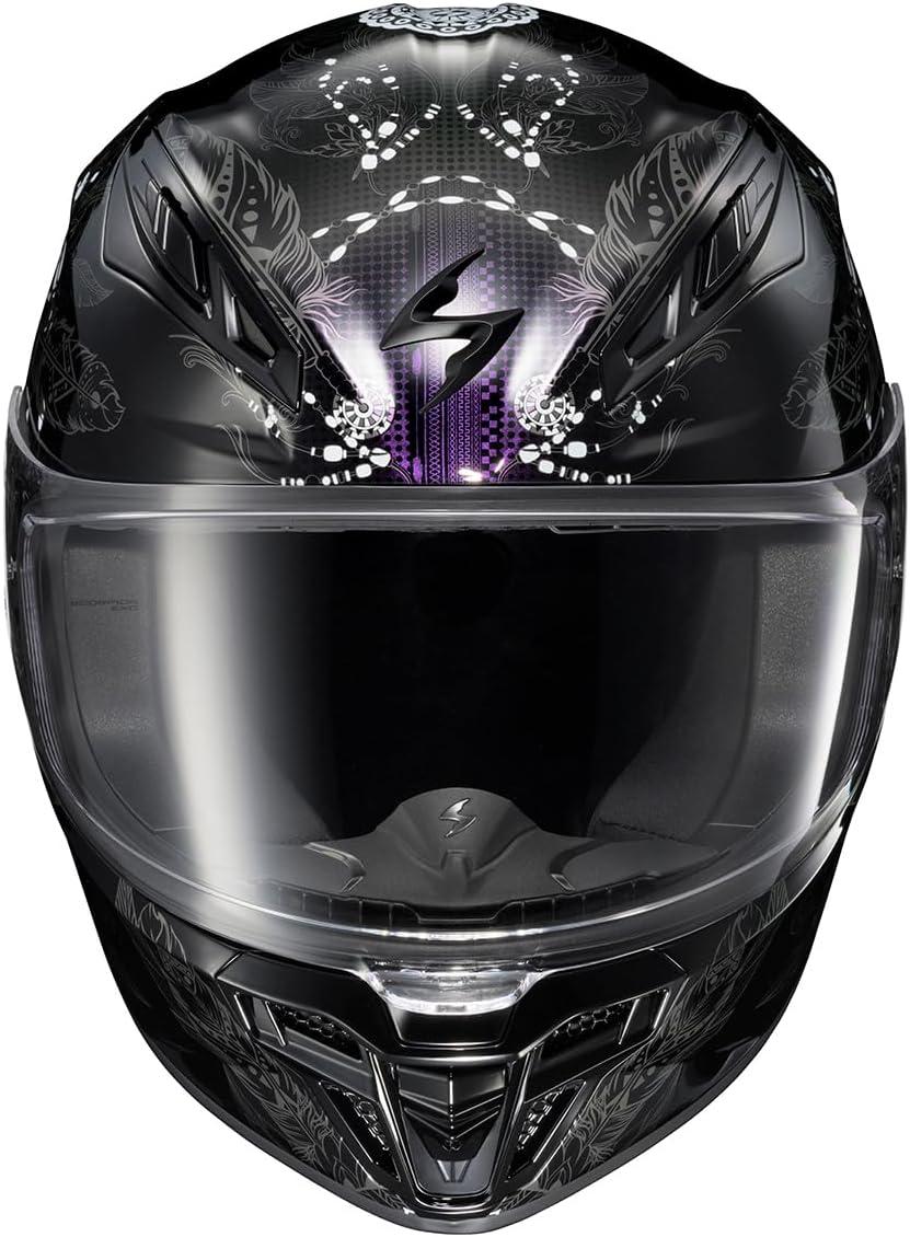 ScorpionEXO R430 Full Face Street Motorcycle Helmet with Bluetooth Ready Speaker Pocketss DOT/SNELL Approved Paradox (Phantom – Small)(Manitou Black)