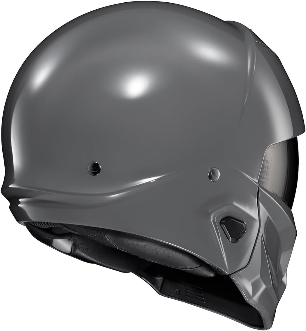 ScorpionEXO Covert 2 Open Face 3/4 Full Mode Motorcycle Helmet Bluetooth Ready Speaker Pockets Interchangeable Mouth Cover DOT Approved Solid (Cement Grey – X-Large)(Cement Grey)