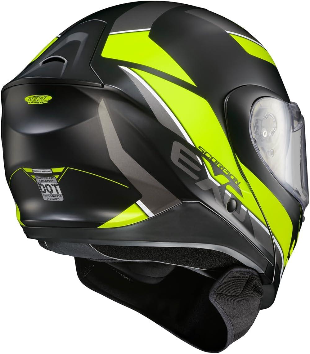 ScorpionEXO GT930 Cold Weather Adventure Snowmobile Modular Helmet Dual Pane Shield with Breath Box and Bluetooth Ready Speaker Pockets Modulus (Black/Blue – Small)(Hi-vis)