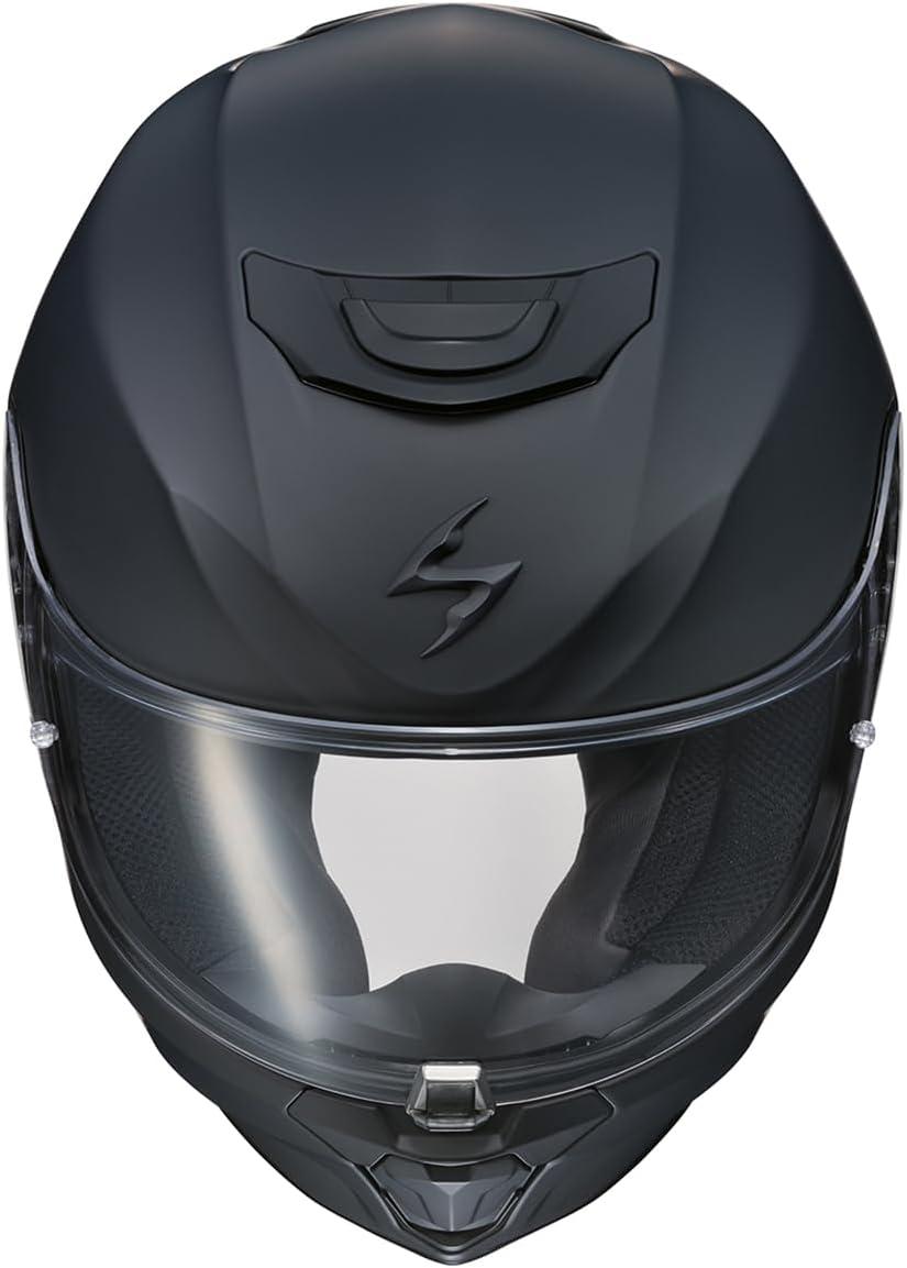 ScorpionEXO R330 Full Face Motorcycle Helmet with Pinlock Ready Shield Bluetooth Ready Speaker Pockets DOT ECE Approved Bendr (Black – Small)(Matte Black)