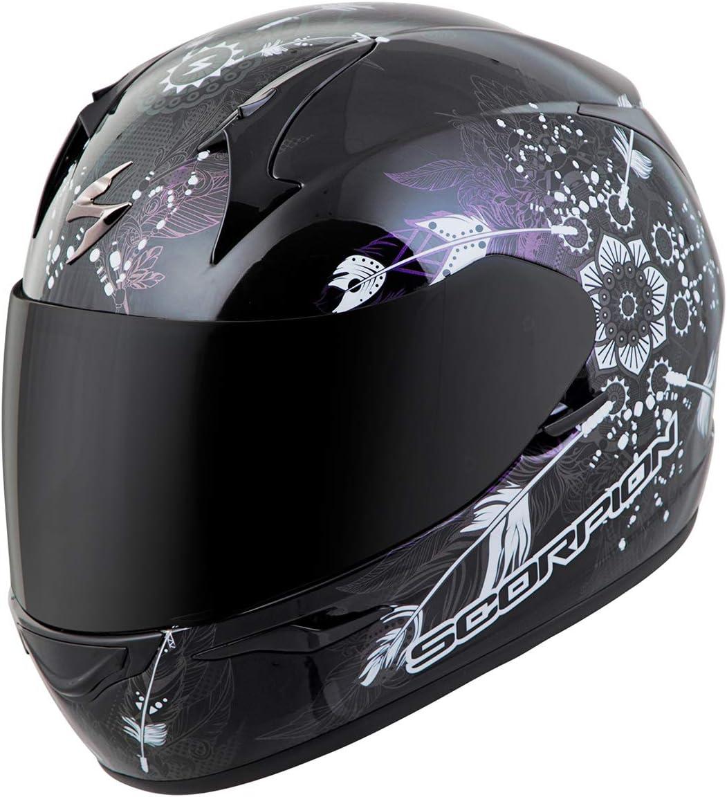 ScorpionEXO R320 Full Face Polycarbonate Shell Motorcycle Helmet with Pinlock Ready Shield and Bluetooth Ready Speaker Pockets DOT Approved Adult(Black Chameleon)