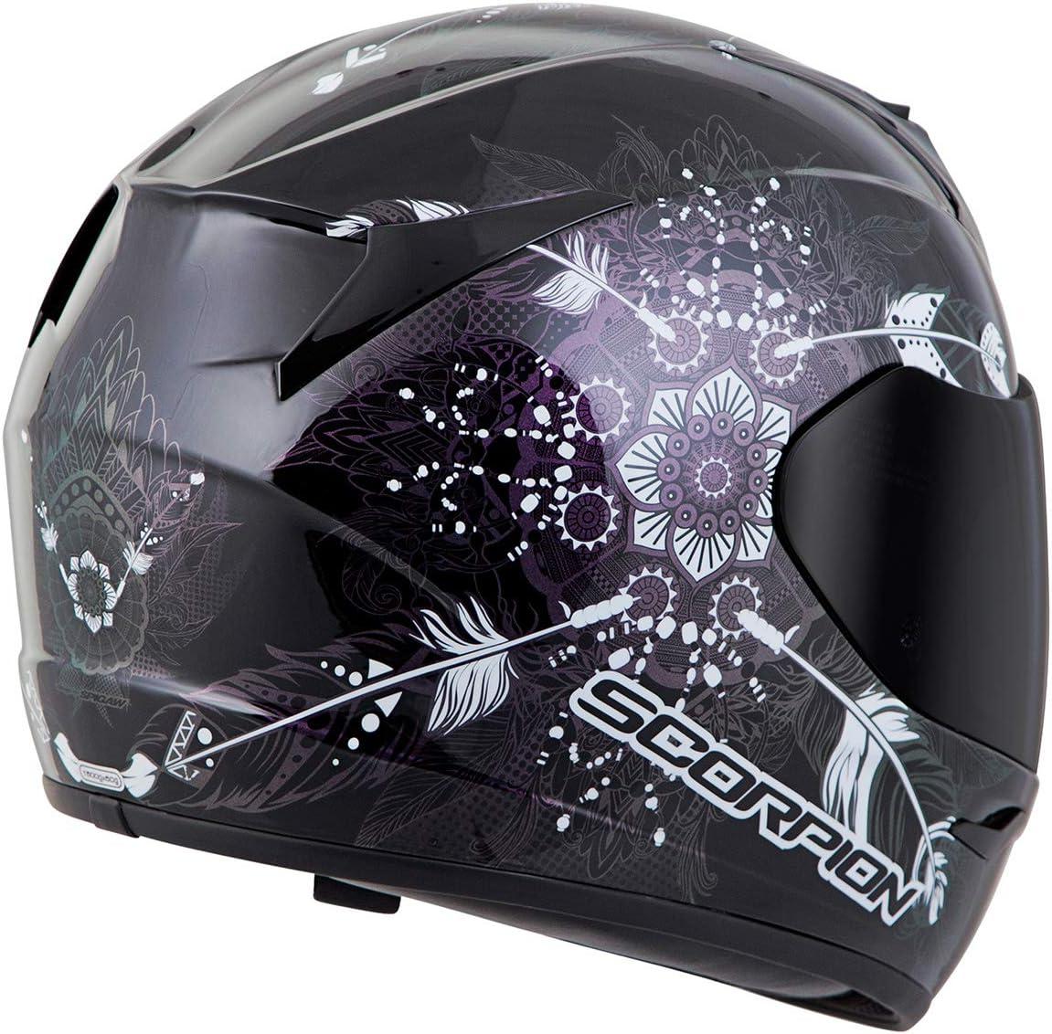 ScorpionEXO R320 Full Face Polycarbonate Shell Motorcycle Helmet with Pinlock Ready Shield and Bluetooth Ready Speaker Pockets DOT Approved Adult(Black Chameleon)