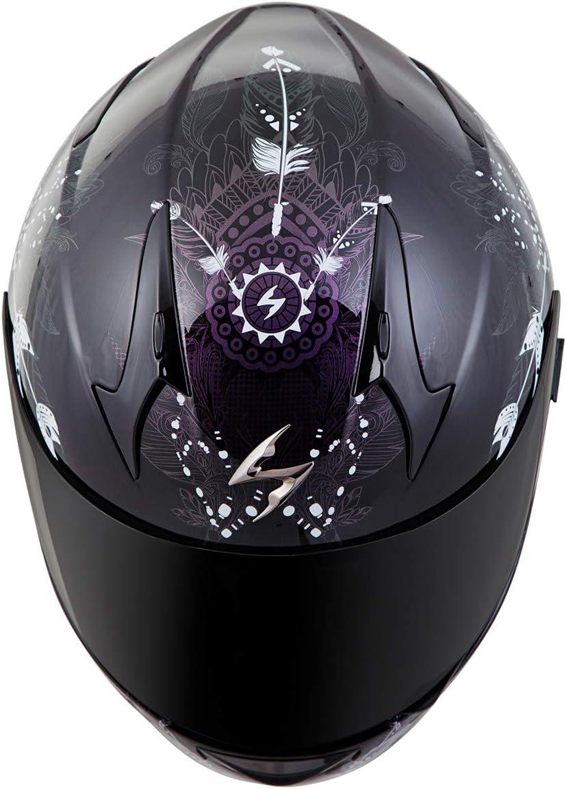 ScorpionEXO R320 Full Face Polycarbonate Shell Motorcycle Helmet with Pinlock Ready Shield and Bluetooth Ready Speaker Pockets DOT Approved Adult(Black Chameleon)