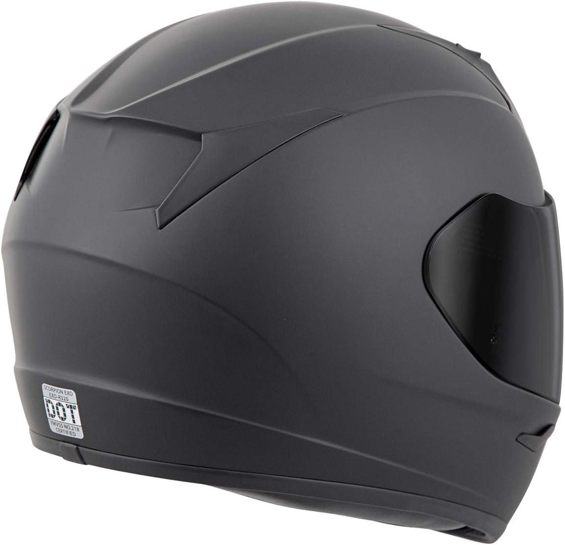 ScorpionEXO R320 Full Face Polycarbonate Shell Motorcycle Helmet with Pinlock Ready Shield and Bluetooth Ready Speaker Pockets DOT Approved Adult(Matte Black)