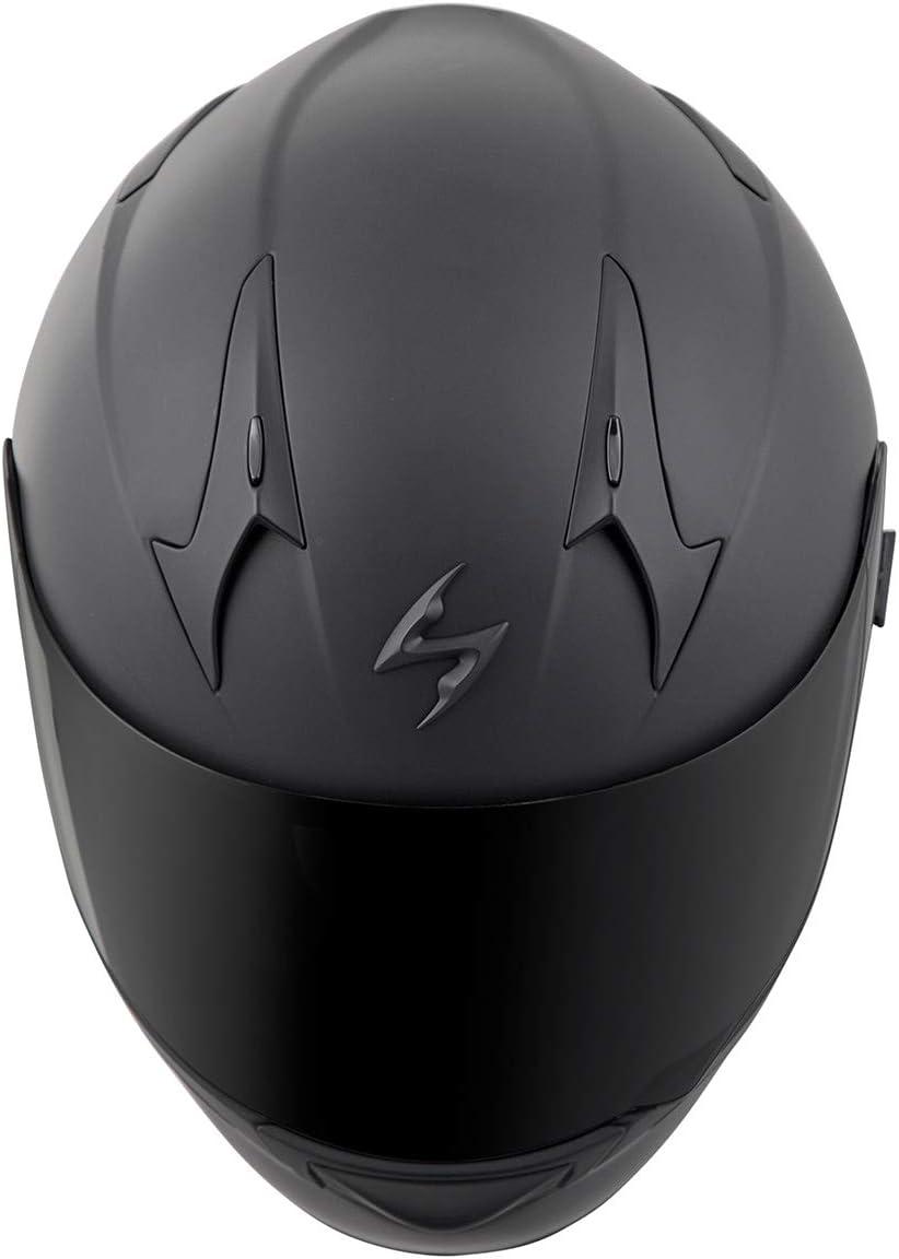 ScorpionEXO R320 Full Face Polycarbonate Shell Motorcycle Helmet with Pinlock Ready Shield and Bluetooth Ready Speaker Pockets DOT Approved Adult(Matte Black)
