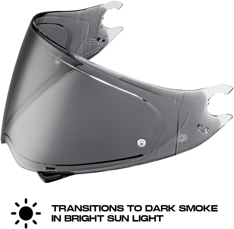 ScorpionEXO Covert FX VisionGuard Photochromic Shield Auto-Tint Helmet Visor for Day & Night Riding Anti-Fog Scratch-Resistant (Insert Sold Seperately) (Clear to Dark)(Photochromic)