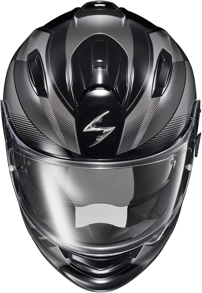 ScorpionEXO Ryzer Full Face Motorcycle Helmet with Pinlock Ready Shield with Integrated Speaker Pockets DOT ECE Approved Edge (Dark Grey – Small)(Edge Dark Grey)