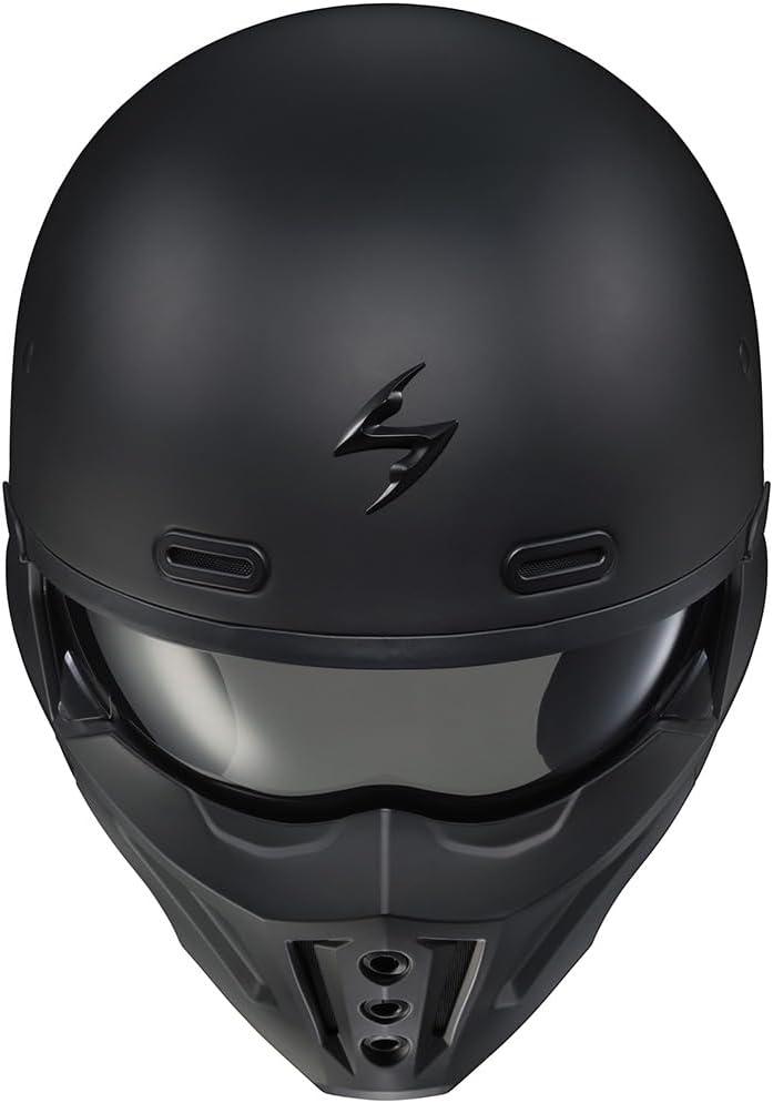 ScorpionEXO Covert X Open Face Half Shell 3/4 Mode Motorcycle Helmet Comm Ready Speaker Pockets DOT(Solid Matte Black)
