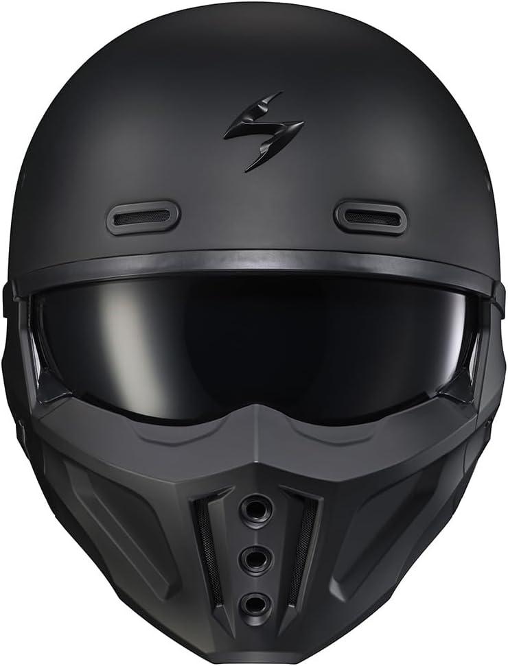 ScorpionEXO Covert X Open Face Half Shell 3/4 Mode Motorcycle Helmet Comm Ready Speaker Pockets DOT(Solid Matte Black)