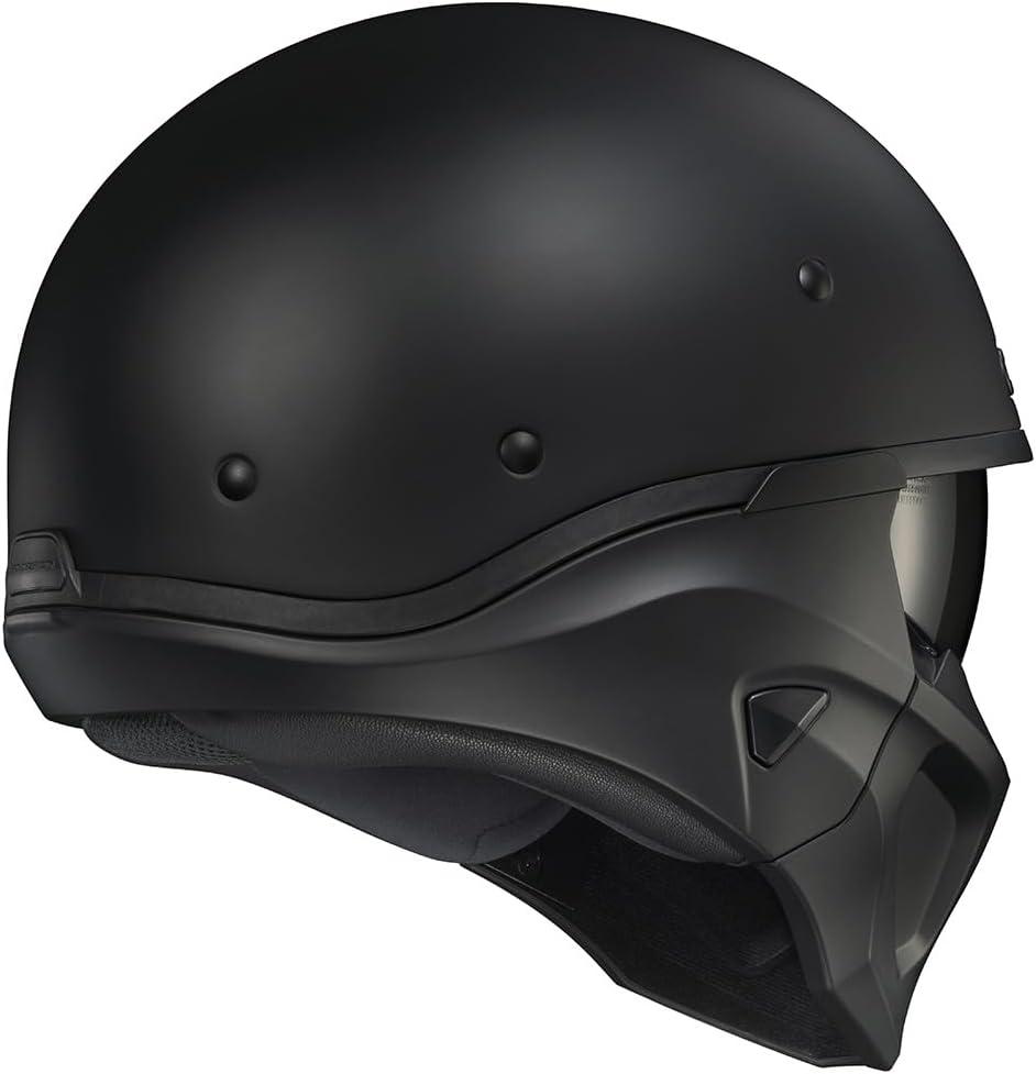 ScorpionEXO Covert X Open Face Half Shell 3/4 Mode Motorcycle Helmet Comm Ready Speaker Pockets DOT(Solid Matte Black)