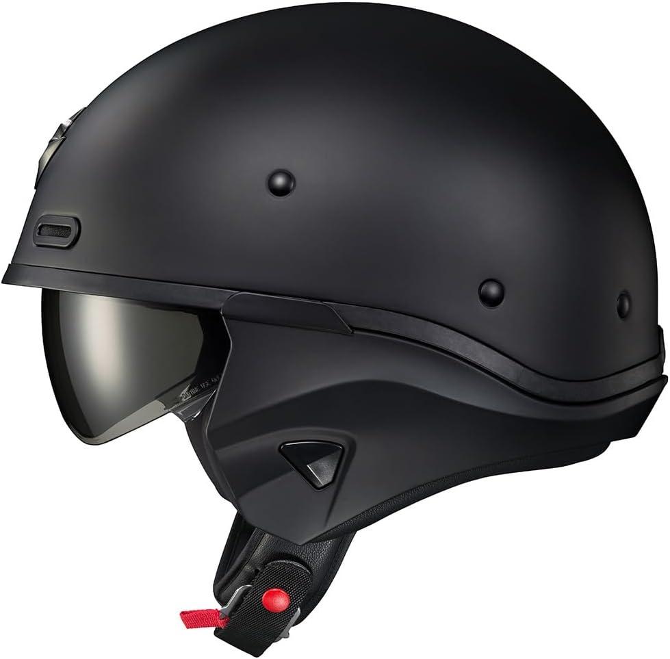 ScorpionEXO Covert X Open Face Half Shell 3/4 Mode Motorcycle Helmet Comm Ready Speaker Pockets DOT(Solid Matte Black)