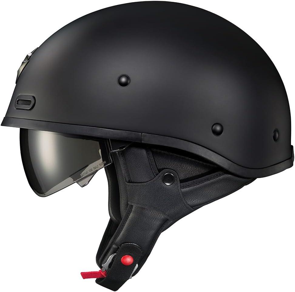 ScorpionEXO Covert X Open Face Half Shell 3/4 Mode Motorcycle Helmet Comm Ready Speaker Pockets DOT(Solid Matte Black)