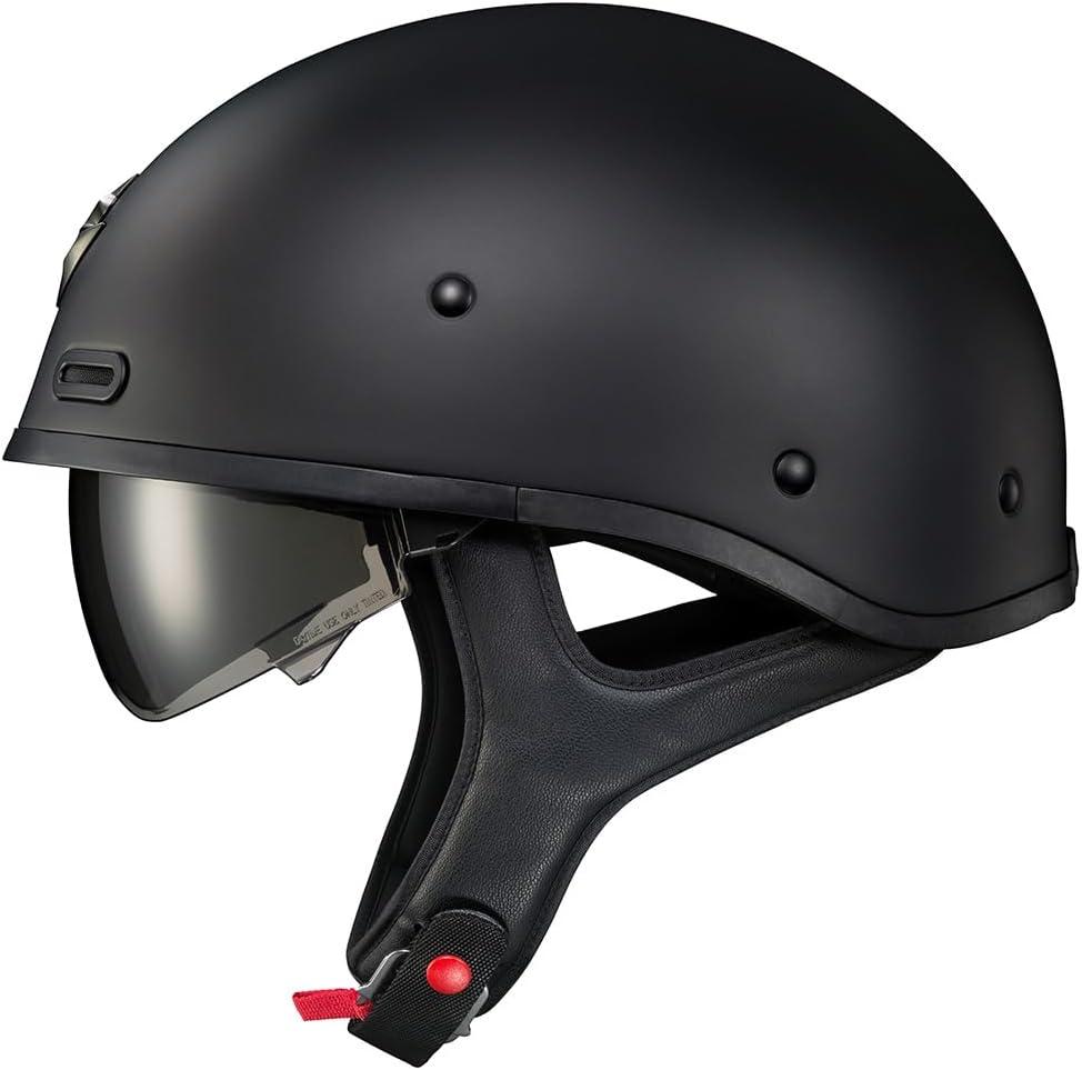 ScorpionEXO Covert X Open Face Half Shell 3/4 Mode Motorcycle Helmet Comm Ready Speaker Pockets DOT(Solid Matte Black)