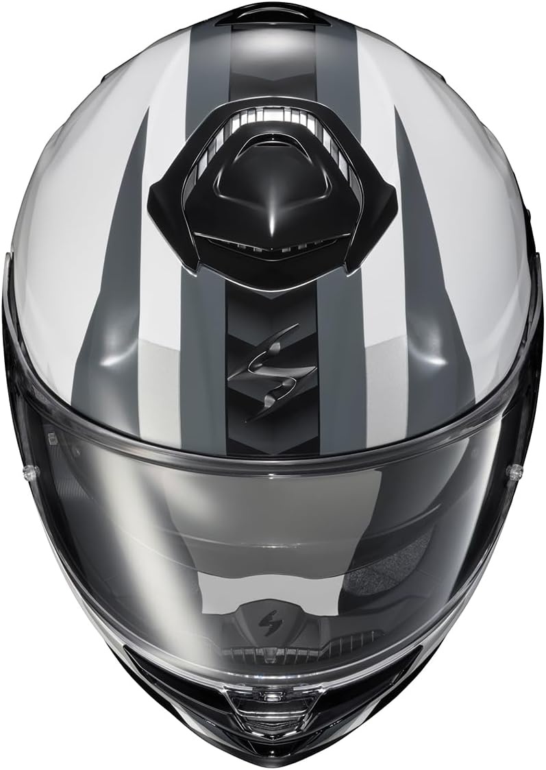 ScorpionEXO Eclipse Full Face Motorcycle Helmet with Pinlock Ready Shield – Bluetooth Ready Speaker Pockets Apex Series Pivot (Phantom – Small)(White)