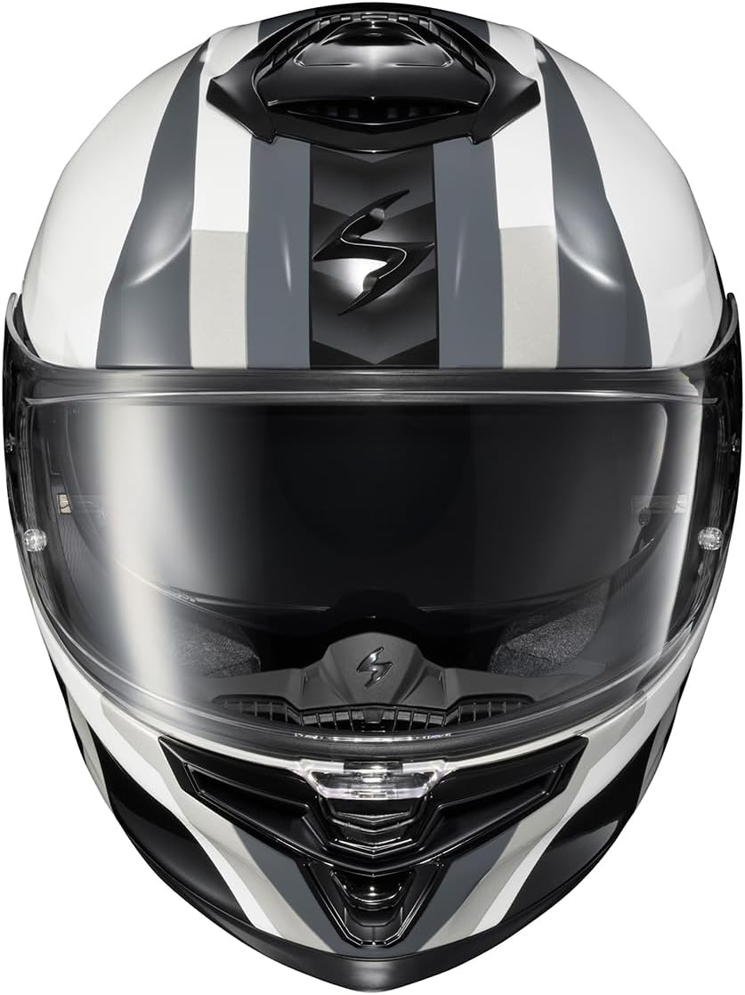 ScorpionEXO Eclipse Full Face Motorcycle Helmet with Pinlock Ready Shield – Bluetooth Ready Speaker Pockets Apex Series Pivot (Phantom – Small)(White)