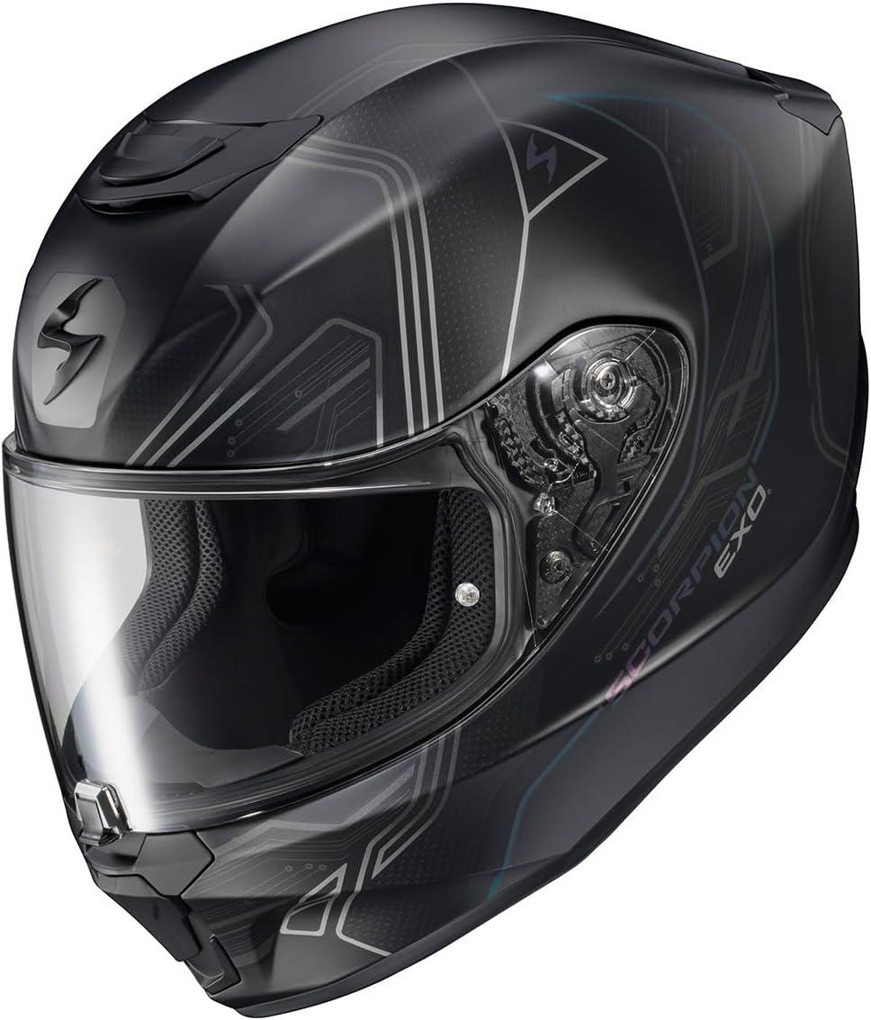 ScorpionEXO R330 Full Face Motorcycle Helmet with Pinlock Ready Shield Bluetooth Ready Speaker Pockets DOT ECE Approved Bendr (Black – Small)(Bendr Black)