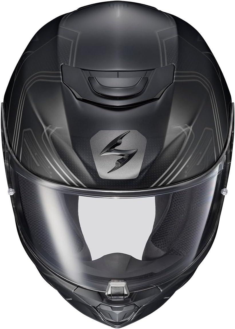 ScorpionEXO R330 Full Face Motorcycle Helmet with Pinlock Ready Shield Bluetooth Ready Speaker Pockets DOT ECE Approved Bendr (Black – Small)(Bendr Black)