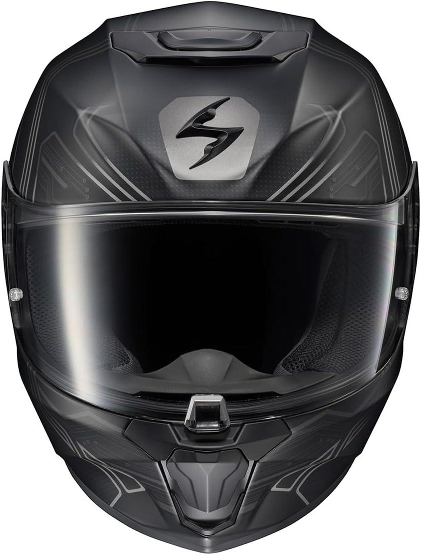 ScorpionEXO R330 Full Face Motorcycle Helmet with Pinlock Ready Shield Bluetooth Ready Speaker Pockets DOT ECE Approved Bendr (Black – Small)(Bendr Black)