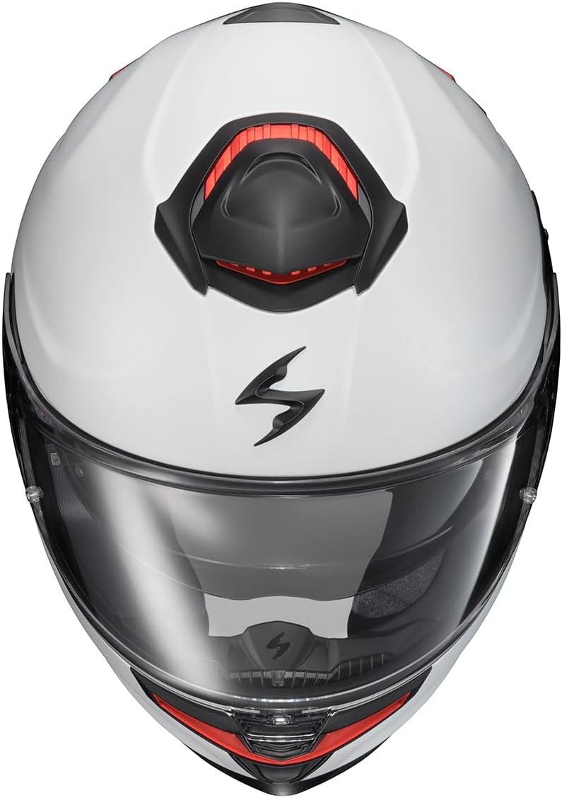 ScorpionEXO Eclipse Full Face Motorcycle Helmet with Pinlock Ready Shield – Bluetooth Ready Speaker Pockets Apex Series Pivot (Phantom – Small)(Matte Pearl White)