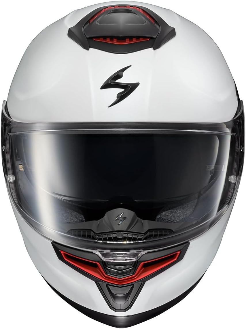ScorpionEXO Eclipse Full Face Motorcycle Helmet with Pinlock Ready Shield – Bluetooth Ready Speaker Pockets Apex Series Pivot (Phantom – Small)(Matte Pearl White)