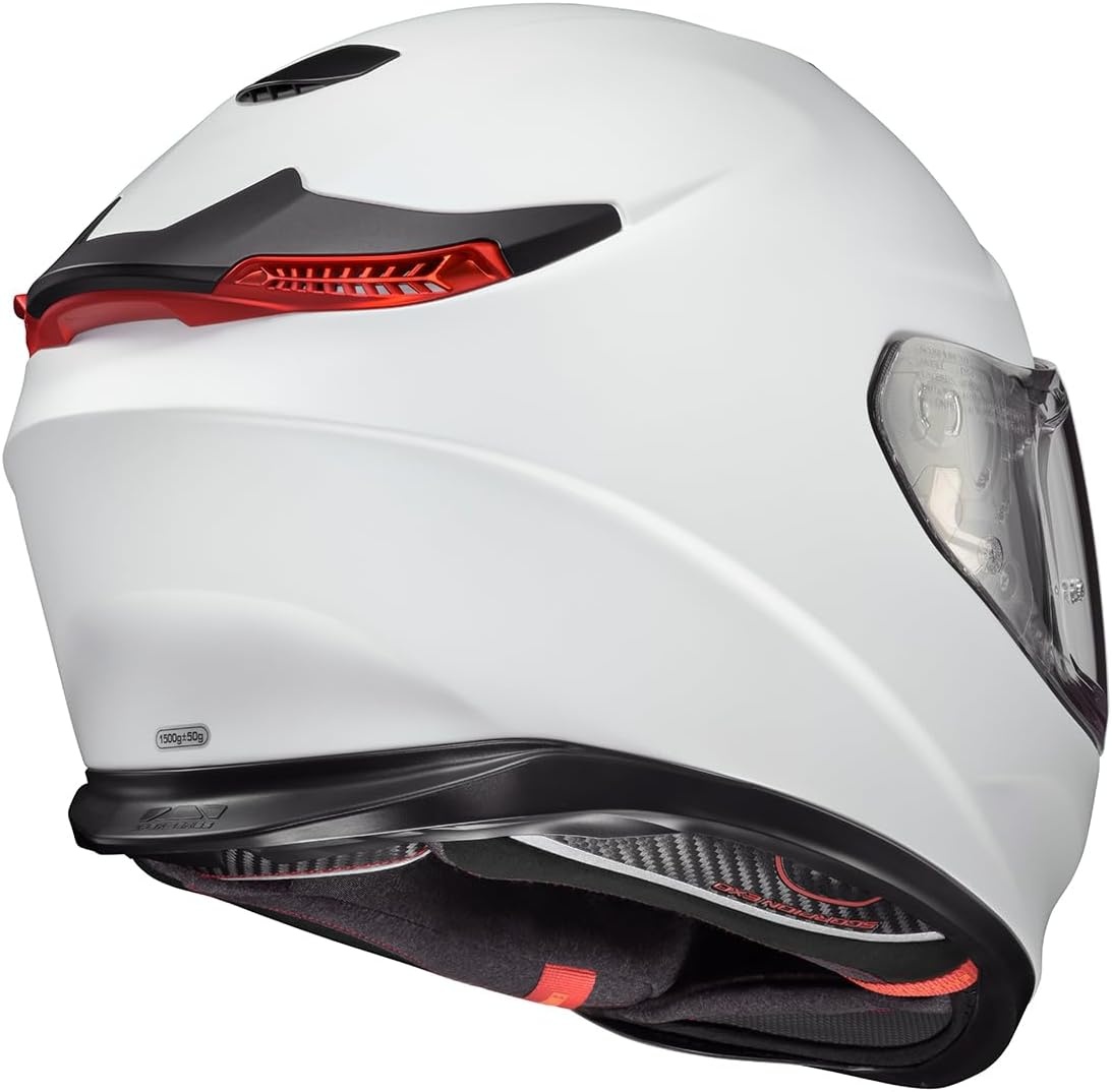 ScorpionEXO Eclipse Full Face Motorcycle Helmet with Pinlock Ready Shield – Bluetooth Ready Speaker Pockets Apex Series Pivot (Phantom – Small)(Matte Pearl White)