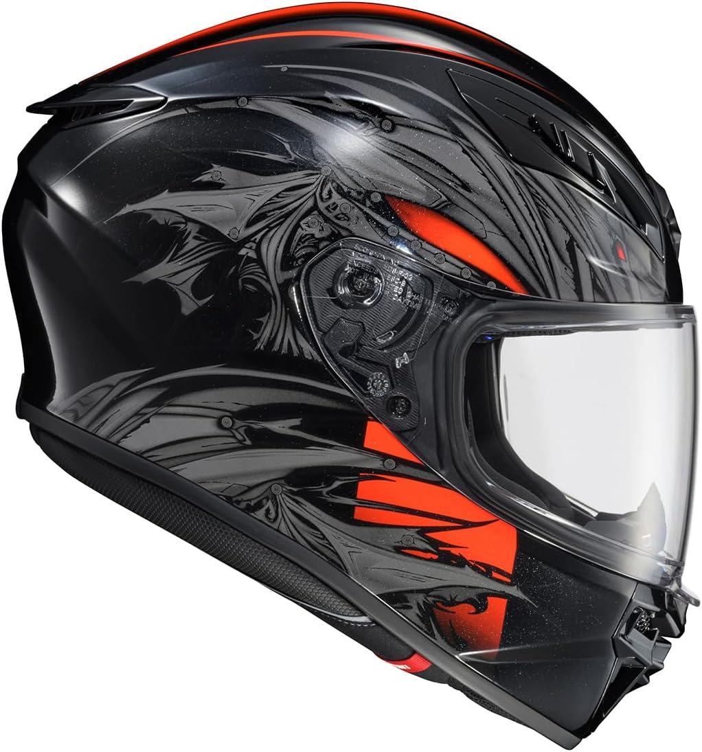 ScorpionEXO R430 Full Face Street Motorcycle Helmet with Bluetooth Ready Speaker Pocketss DOT/SNELL Approved Paradox (Phantom – Small)(Wyvern Black/Red)