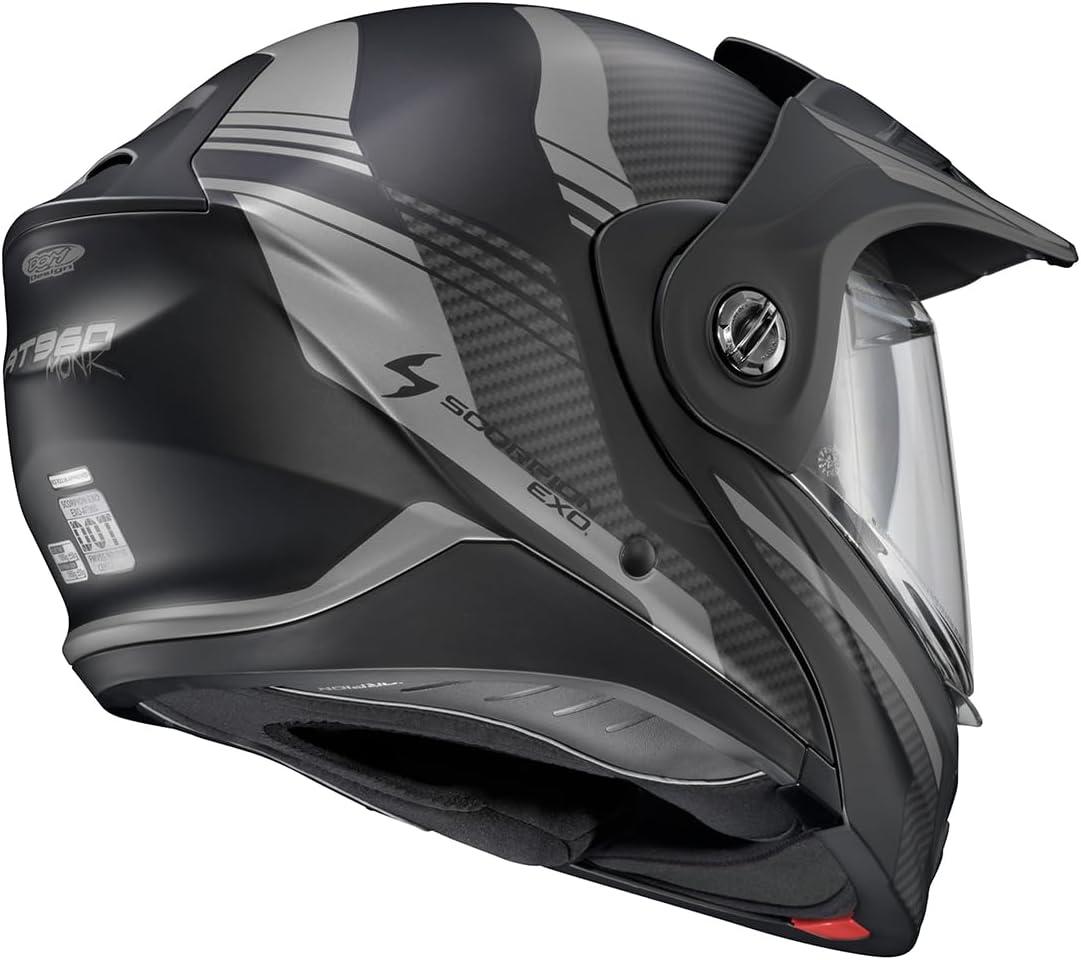 ScorpionEXO AT960 Modular Adventure Street Motorcycle Helmet with Bluetooth Ready Speaker Pockets DOT ECE Approved Monk (Black/Red – Small)(Phantom)