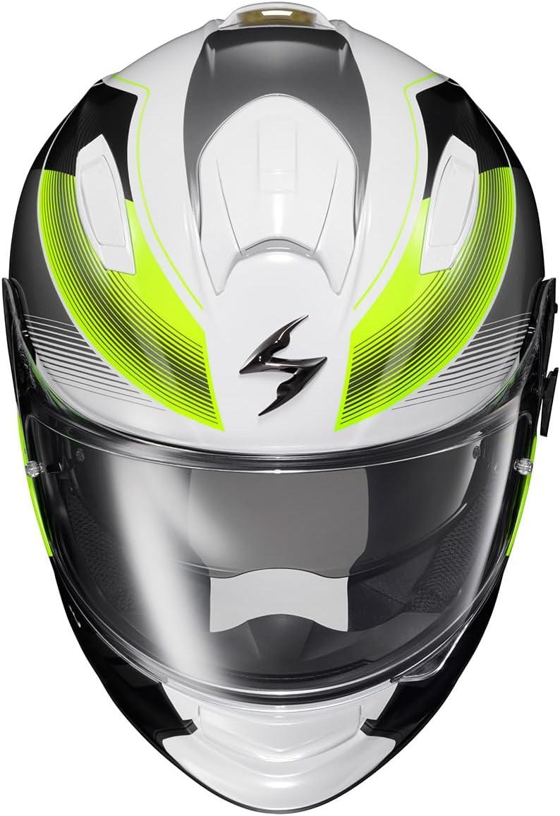 ScorpionEXO Ryzer Full Face Motorcycle Helmet with Pinlock Ready Shield with Integrated Speaker Pockets DOT ECE Approved Edge (Dark Grey – Small)(Edge Hi-Viz)