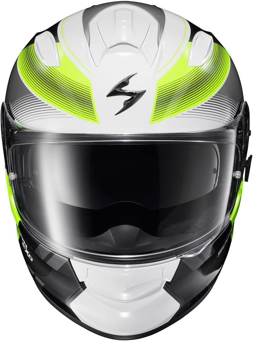 ScorpionEXO Ryzer Full Face Motorcycle Helmet with Pinlock Ready Shield with Integrated Speaker Pockets DOT ECE Approved Edge (Dark Grey – Small)(Edge Hi-Viz)