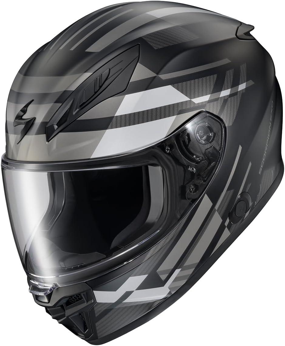 ScorpionEXO R430 Full Face Street Motorcycle Helmet with Bluetooth Ready Speaker Pocketss DOT/SNELL Approved Paradox (Phantom – Small)(Paradox Phantom)