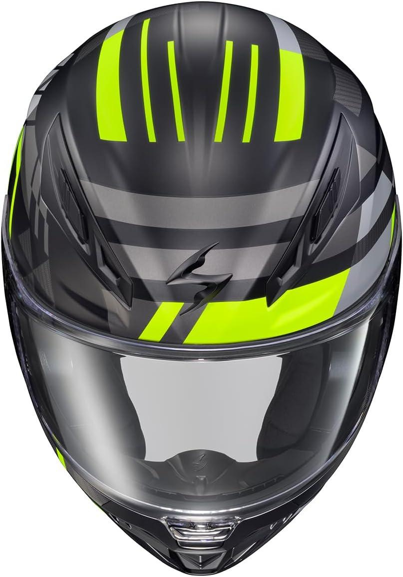 ScorpionEXO R430 Full Face Street Motorcycle Helmet with Bluetooth Ready Speaker Pocketss DOT/SNELL Approved Paradox (Phantom – Small)(Paradox Hi-viz)