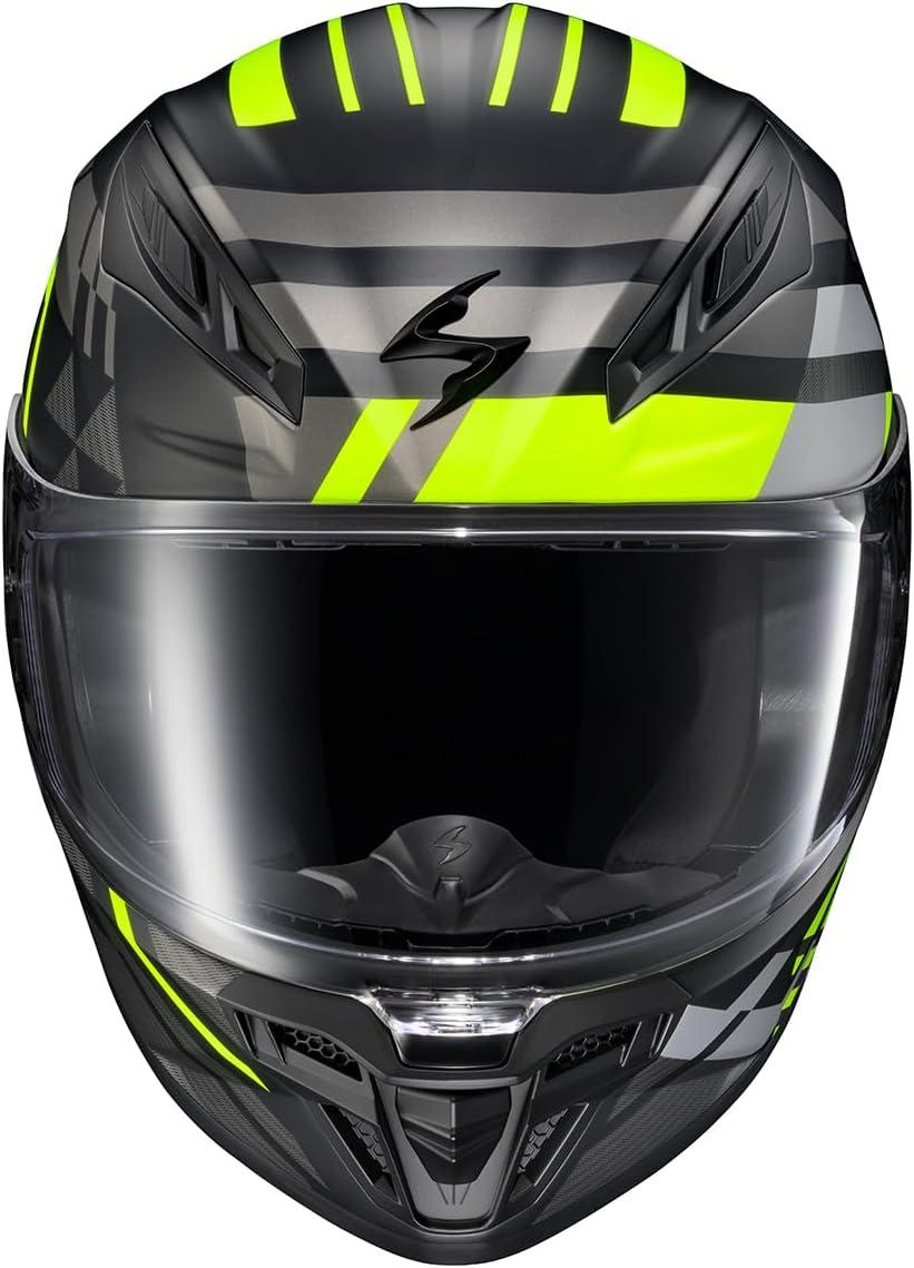 ScorpionEXO R430 Full Face Street Motorcycle Helmet with Bluetooth Ready Speaker Pocketss DOT/SNELL Approved Paradox (Phantom – Small)(Paradox Hi-viz)