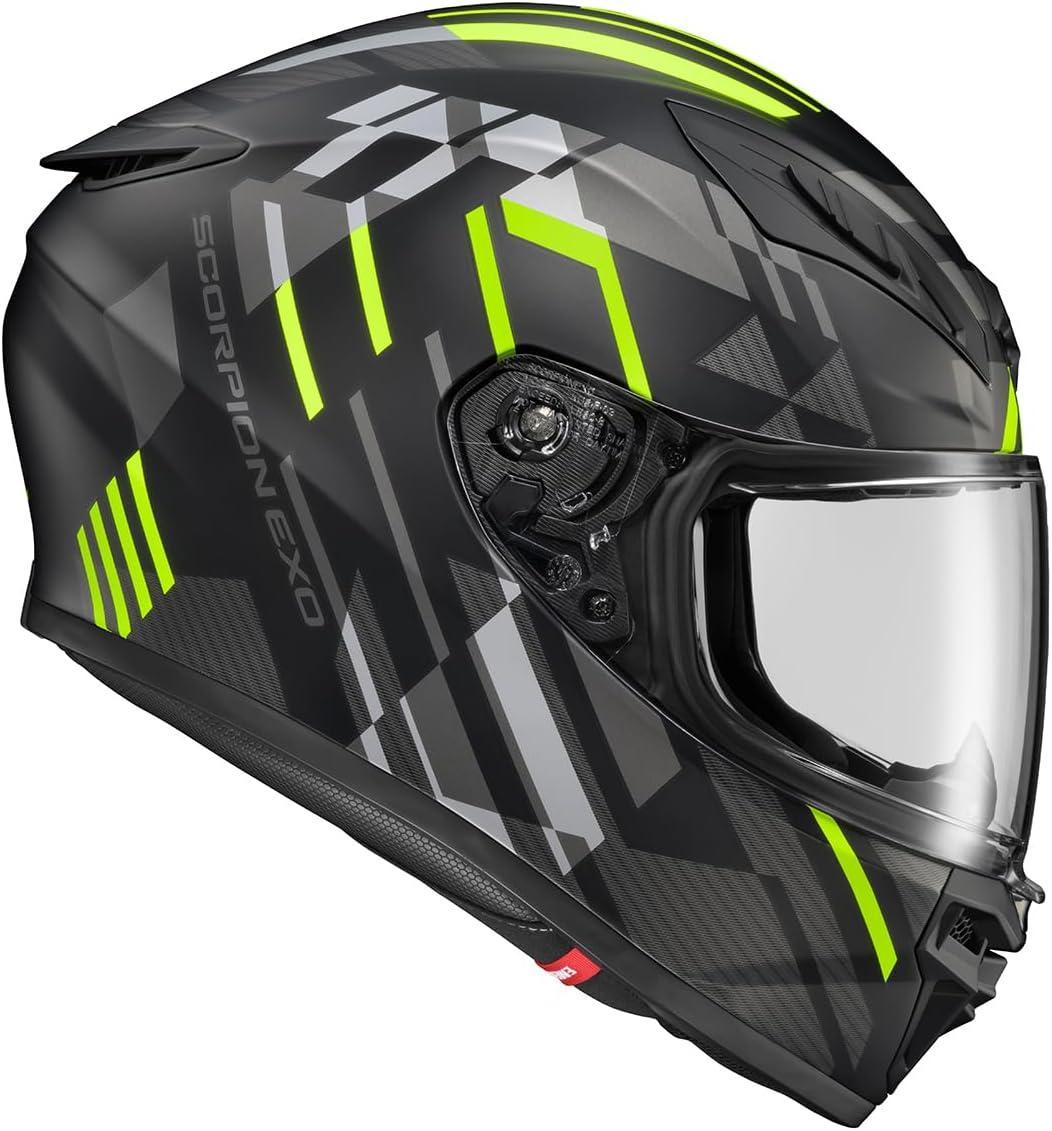ScorpionEXO R430 Full Face Street Motorcycle Helmet with Bluetooth Ready Speaker Pocketss DOT/SNELL Approved Paradox (Phantom – Small)(Paradox Hi-viz)