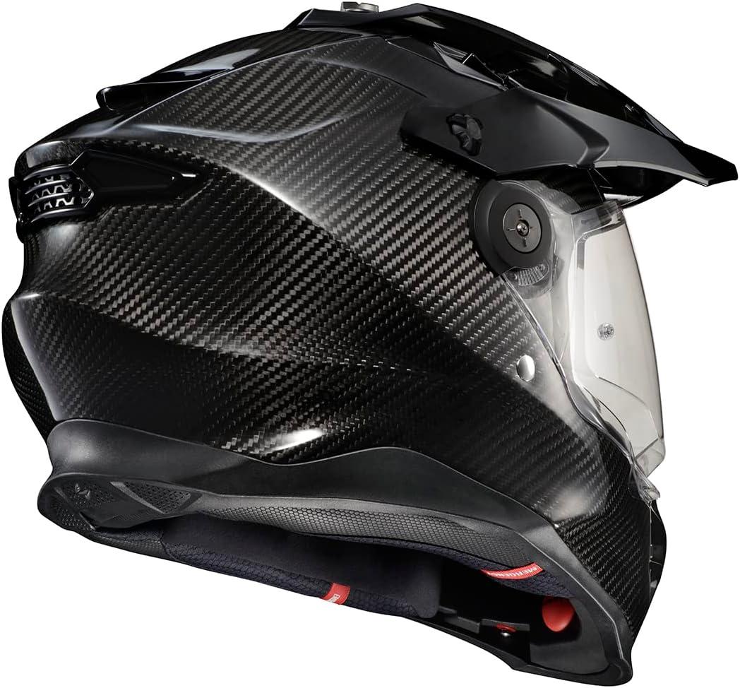 ScorpionEXO XT9000 Full Face Carbon Fiber Adventure Motorcycle Helmet with Pinlock Ready Shield Bluetooth Ready Speaker Pockets DOT ECE Trailhead (Hi-Vis – Medium)(Gloss Black)